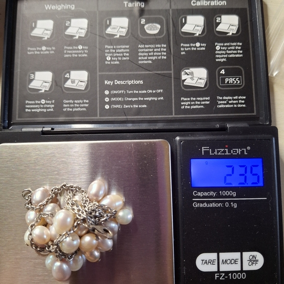 Sterling Silver 925 Cultured Pearl Drop Y Necklace with 2" Center Drop - Picture 10 of 11